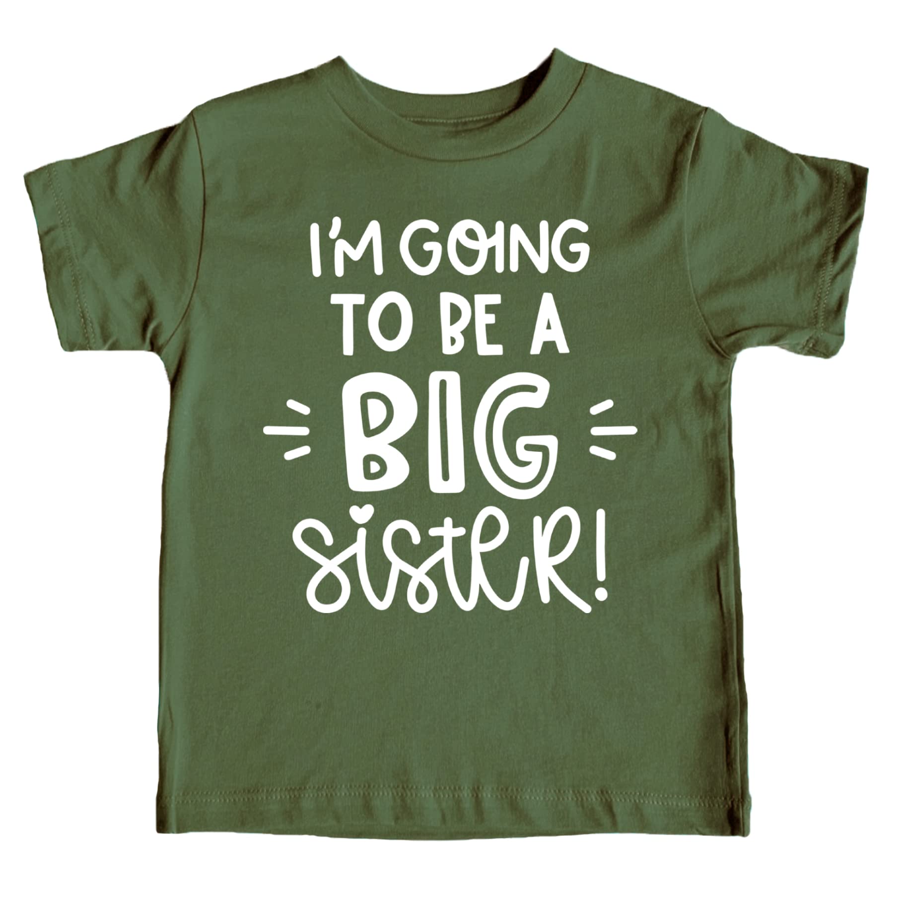 Olive Loves Apple Big Sister Announcement T-Shirt - Cute New Sibling Reveal Shirt for Toddler Girls - Perfect for Gender Reveal Parties & Pregnancy Announcements