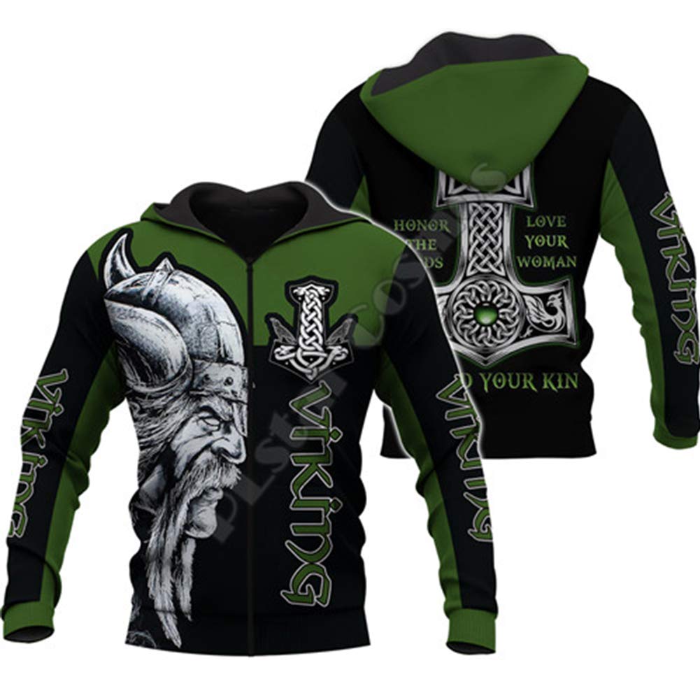 Vintage Odin Viking Tattoo 3D Print Hoodie - Norse Mythology Sweatshirt for Men, Casual Streetwear Pullover, Perfect for Father's Day Gifts & Viking Cosplay Events