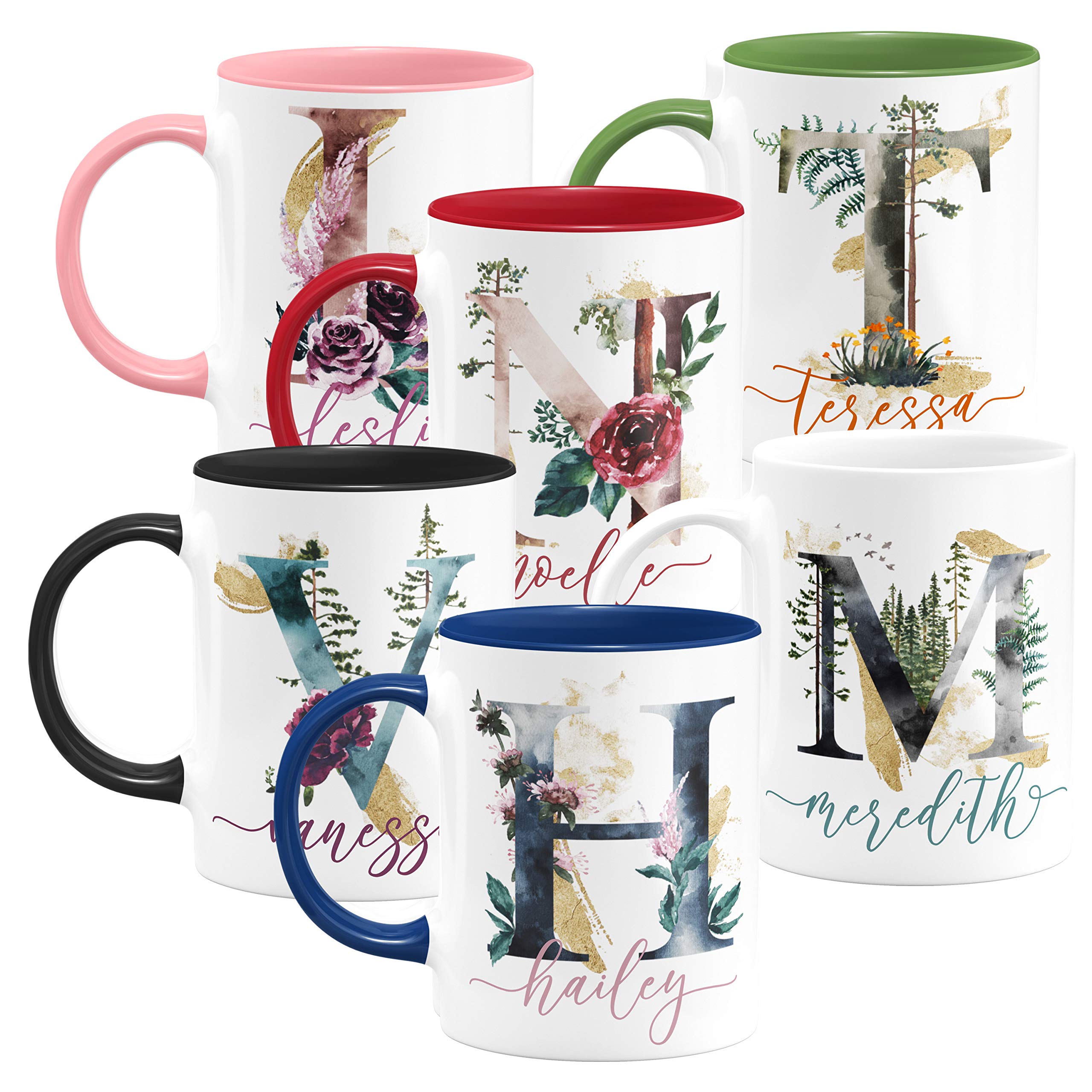 Personalized Initial Coffee Mug - 11oz Royal Blue Ceramic Cup - Gifts for Women - Perfect for Birthdays & Office Use