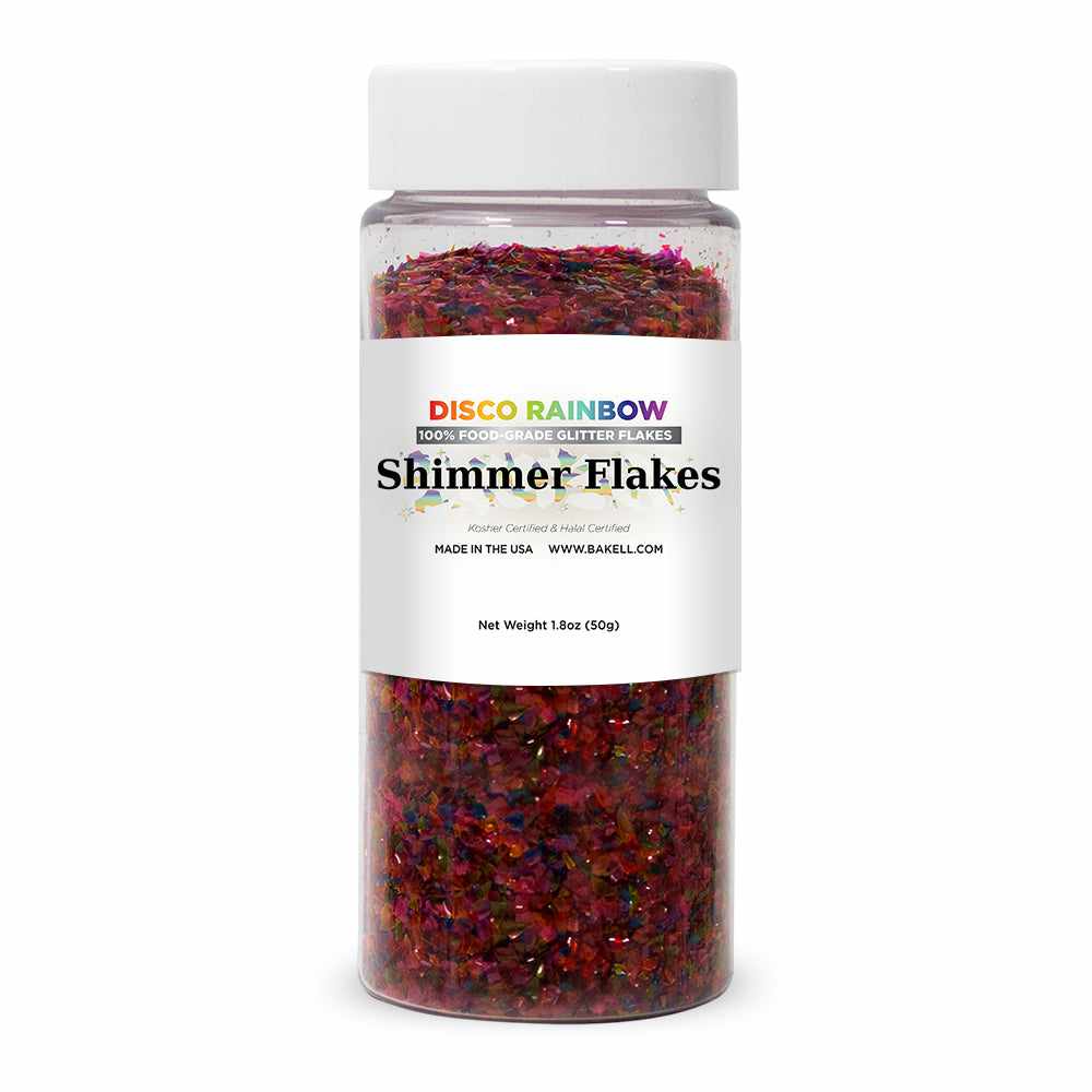 Disco Rainbow Edible Shimmer Flakes - Food Grade Glitter for Cakes, Cupcakes & Drinks | Perfect for Birthday Parties, Wedding Decorations & DIY Desserts