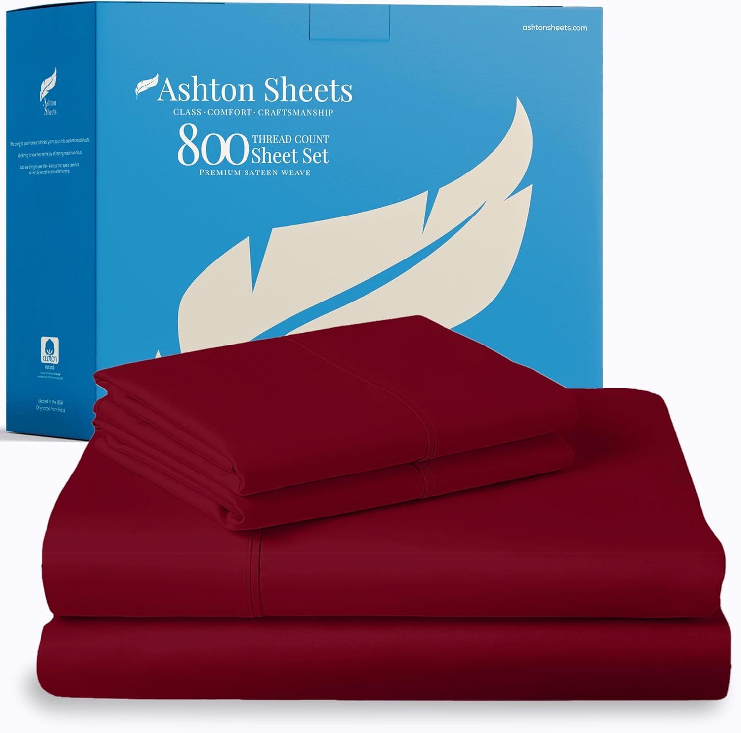 Luxury 100% Egyptian Cotton King Size Sheets - 800 Thread Count 4-Piece Set, Sateen Weave, 16