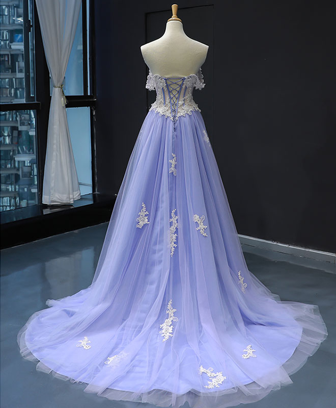 Elegant Purple Tulle Lace Long Prom Dress for Women - Formal Evening Gown for Homecoming, Ball, Wedding Guest & Special Occasions