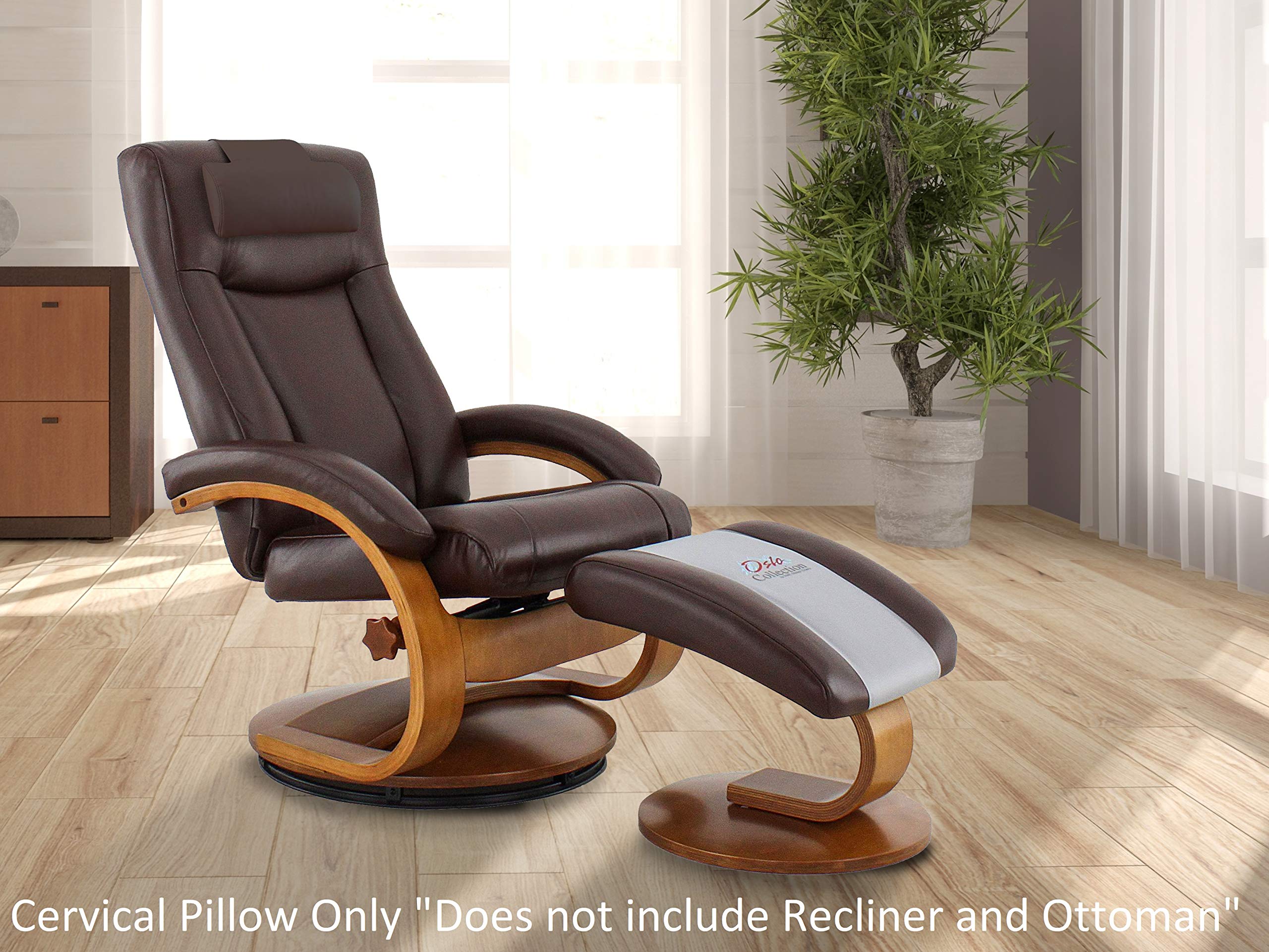 Progressive Furniture Relax-R™ Cervical Pillow - Whisky Air Leather - Orthopedic Neck Support for Pain Relief - Perfect for Side Sleepers, Back Pain & Cervical Spine Alignment