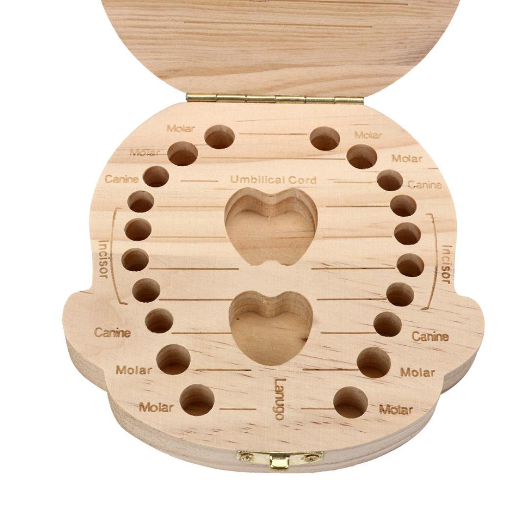 Gbell Baby Teeth Keepsake Box - Wooden Tooth Organizer & Storage for Toddler, Infant, Newborn - Perfect Baby Shower Gift for Boys & Girls - Preserve First Teeth Memories in Style