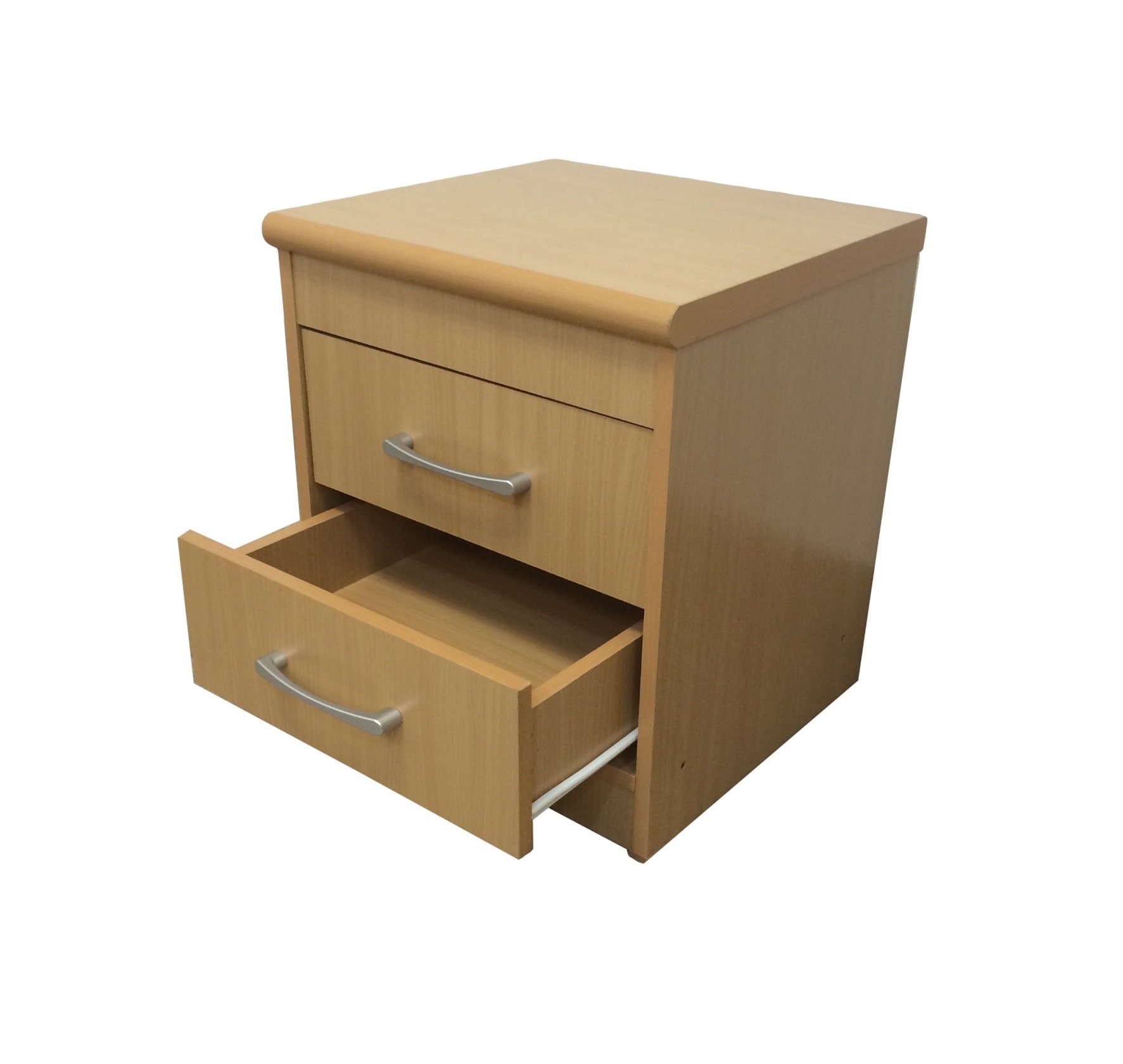 Hodedah 2-Drawer Nightstand, Solid Beech Wood Bedside Table, 21.65
