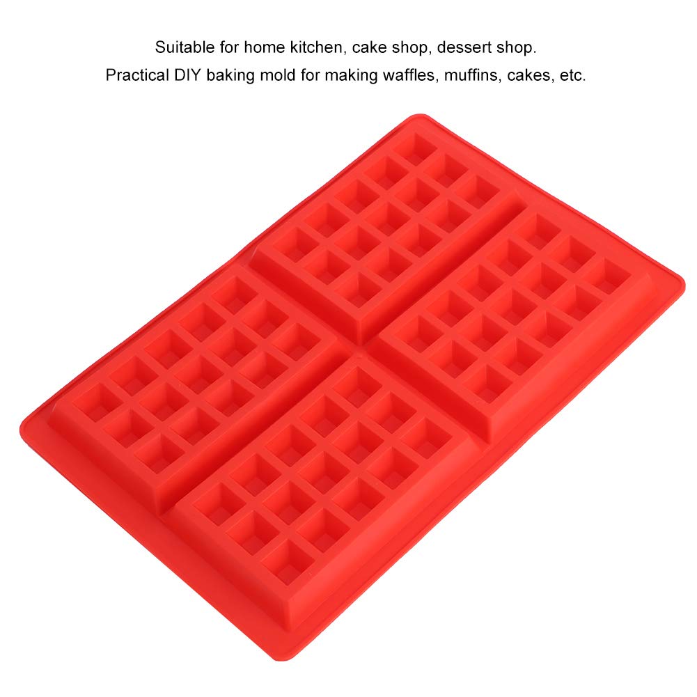 4-Piece Silicone Waffle Mold Set - Non-Stick Baking Tray for Waffles, Muffins, Chocolate, Candy & Soap Making - Perfect for DIY Desserts, Cake Decorating & Craft Projects