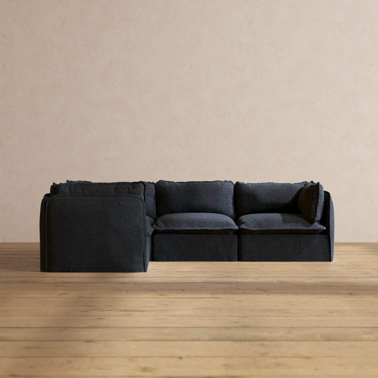 Premium Modular 4-Seater Corner Sectional Sofa in Indigo Blue | Luxury Fabric Blend | Perfect for Living Room, Lounge & Family Gatherings