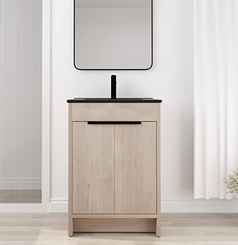Light Oak + Black,24 Inch