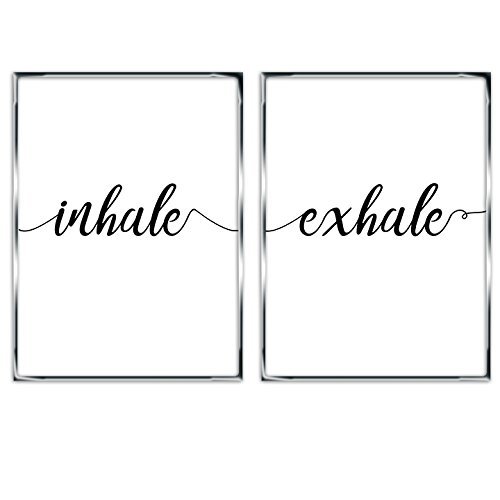 Inhale Exhale Print - 11x14 Inches Minimalist Typography Art Poster, Unframed - Perfect for Meditation Rooms, Yoga Studios & Home Decor