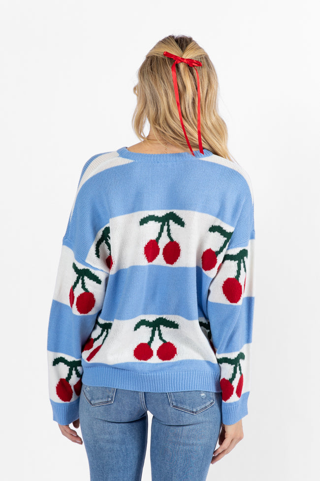 Stylish Blue Sweater for Women | The Cherry On Top Collection | Cozy & Trendy Pullover | Perfect for Casual Outfits & Winter Layering