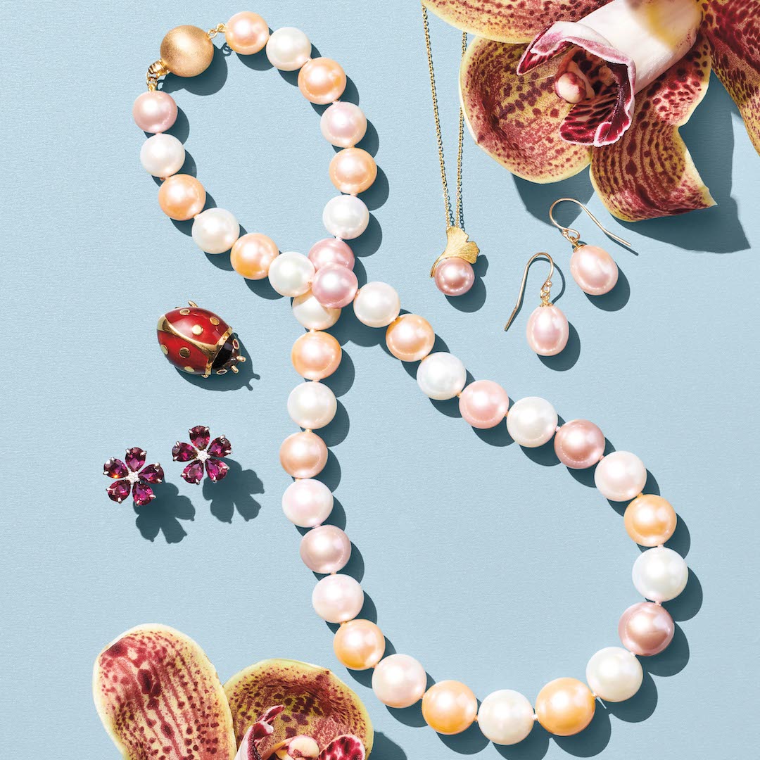 Elegant Ginkgo Pink Pearl Pendant Necklace for Women - Perfect for Weddings, Anniversaries & Special Occasions