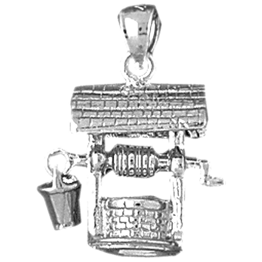 925 Sterling Silver Water Well Pendant Necklace - 22mm Elegant Charm for Women | Perfect Gift for Birthdays, Anniversaries & Spiritual Protection