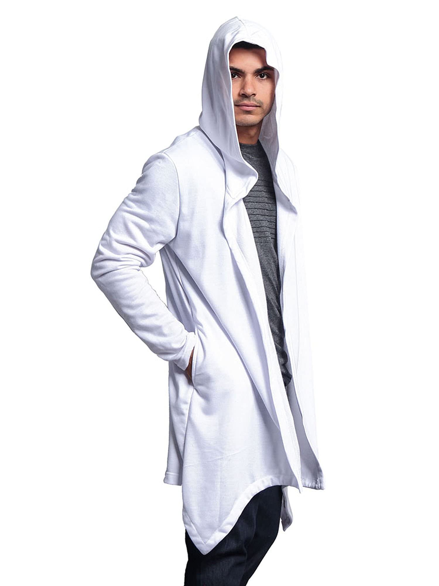Men's Long Length Cloak Cardigan Hoodie - Stylish & Comfortable Outerwear for Casual Wear, Cosplay & Winter Fashion