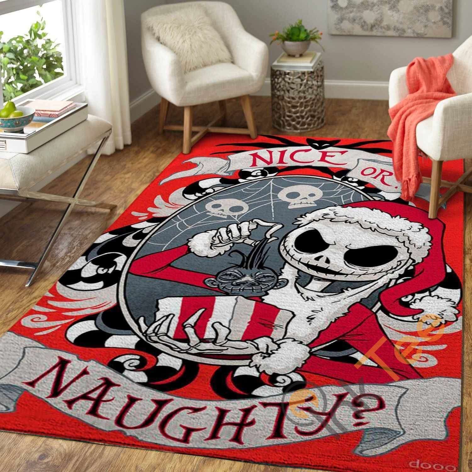Nightmare Before Christmas Area Rug - Official Movie Design Carpet for Living Room, Bedroom Decor - Perfect Gift for Halloween & Christmas - Cozy Home Decor for Movie Fans & Holiday Lovers