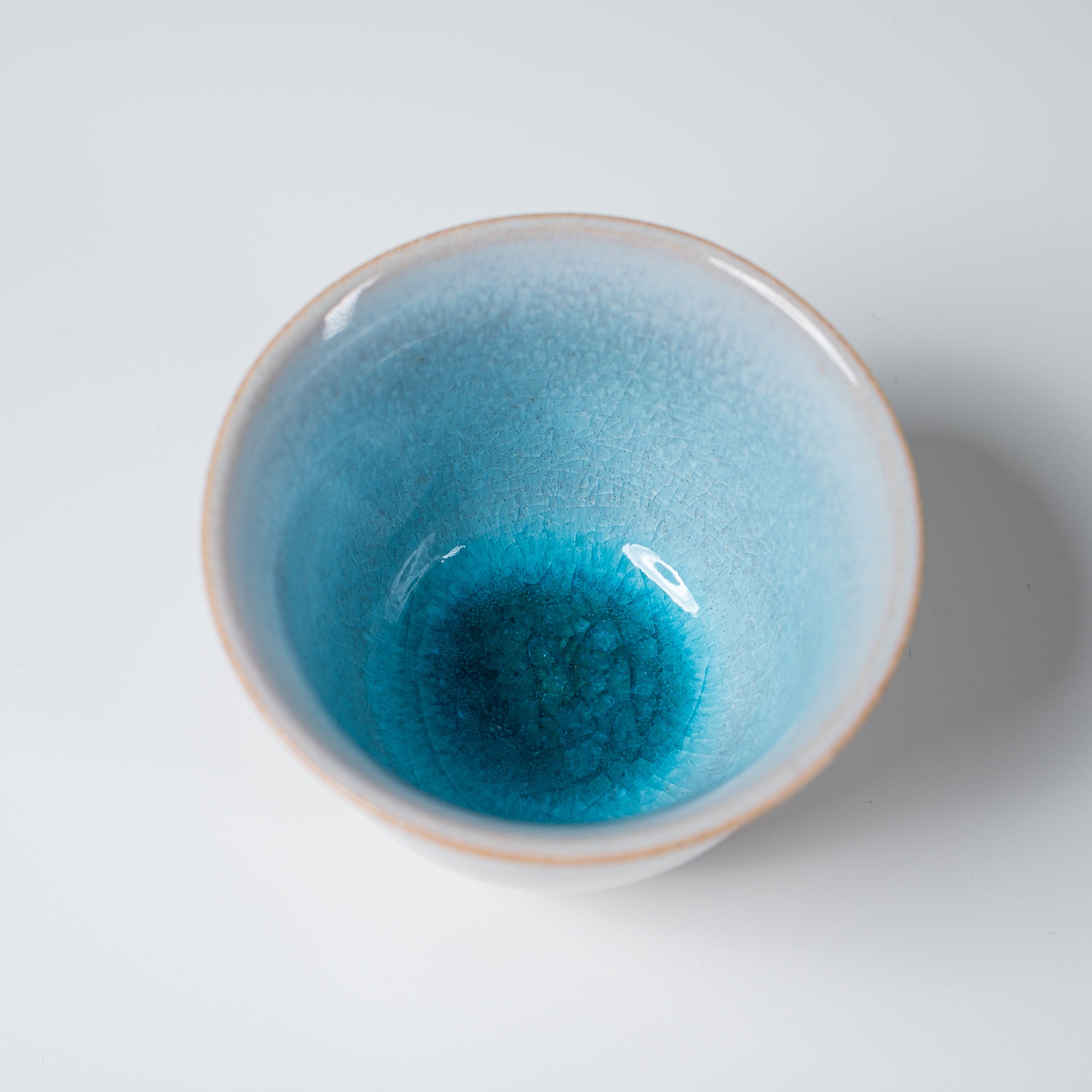 Tenryu Kiln Hagi Ware Japanese Tea Cup & Sake Cup - Handcrafted Sky Blue Ceramic - Traditional Japanese Pottery for Matcha, Sencha & Sake Drinking Ceremonies