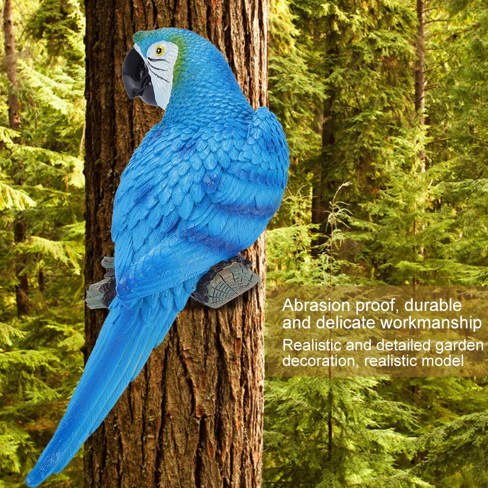 Maxmartt Realistic Blue Parrot Decor - Lifelike Simulation Animal Bird Model Sculpture for Wall Art | Perfect for Home, Office, and Tropical Theme Decorations