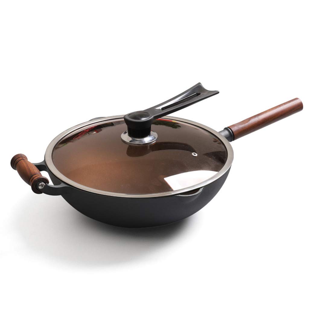 Premium JDH Cast Iron Wok Pan - 12.6