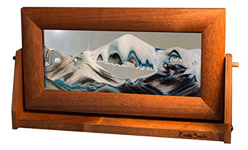 Exotic Sands Moving Sand Art Picture - Md14 Medium Alder Wood Frame with Clear Liquid for Home & Office Decor | Relaxing Desktop Sandscape Art for Stress Relief & Meditation