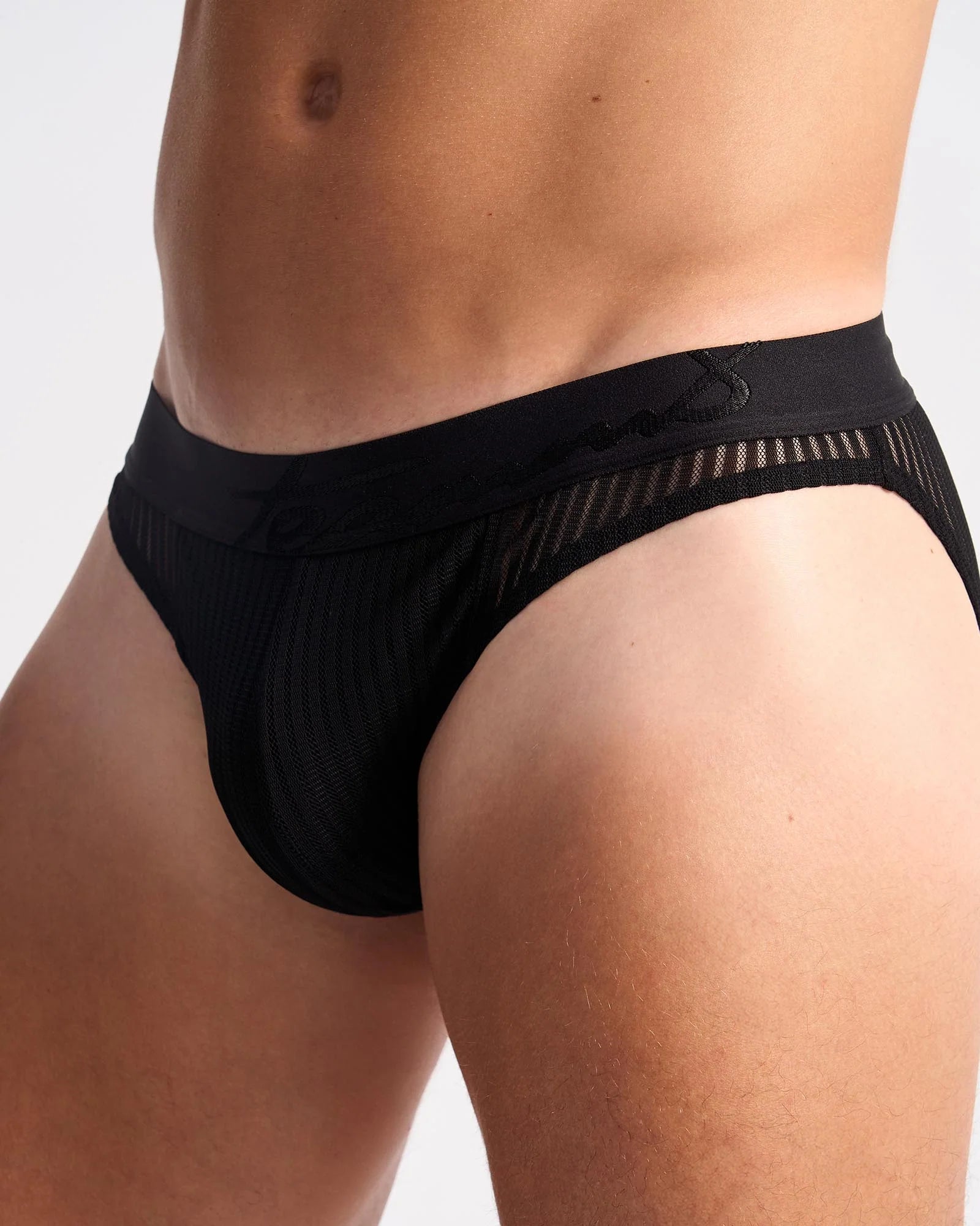 Teamm8 Casanova Mesh Brief Noir - Comfortable Men's Underwear for Everyday Wear, Gym & Sports
