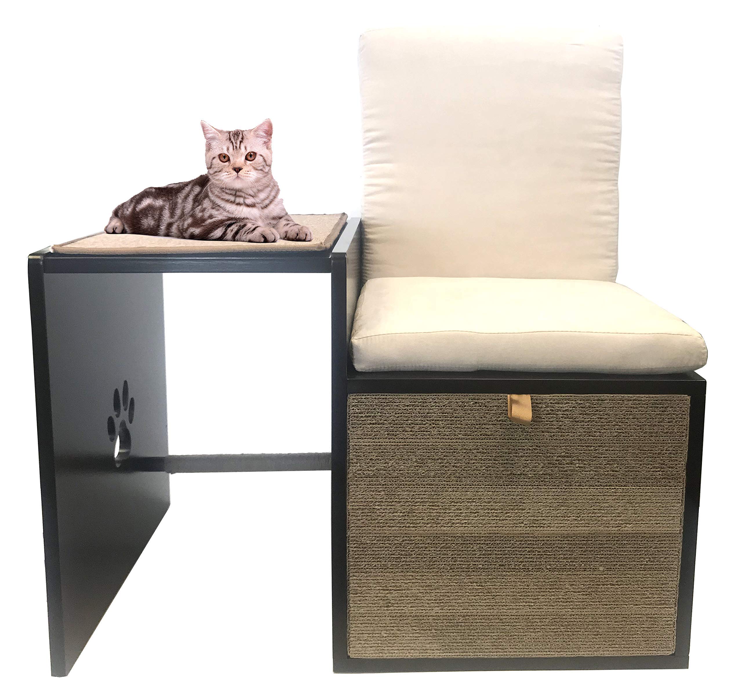 Penn-Plax Cat Walk Furniture: Modern Love Seat Bench & Play Hide for Pets – Stylish Pet Furniture for Small Cats & Dogs | Perfect for Living Rooms, Bedrooms & Home Decor