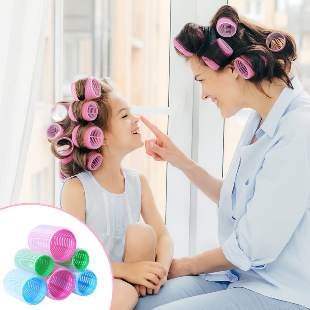 48pcs Hair Rollers for Curly Hair - 44mm/31mm/25mm Volumizing Rollers with 24pcs Duckbill Clips - Professional Hair Styling Tools for Women - Perfect for Salon, Home Use & Special Occasions