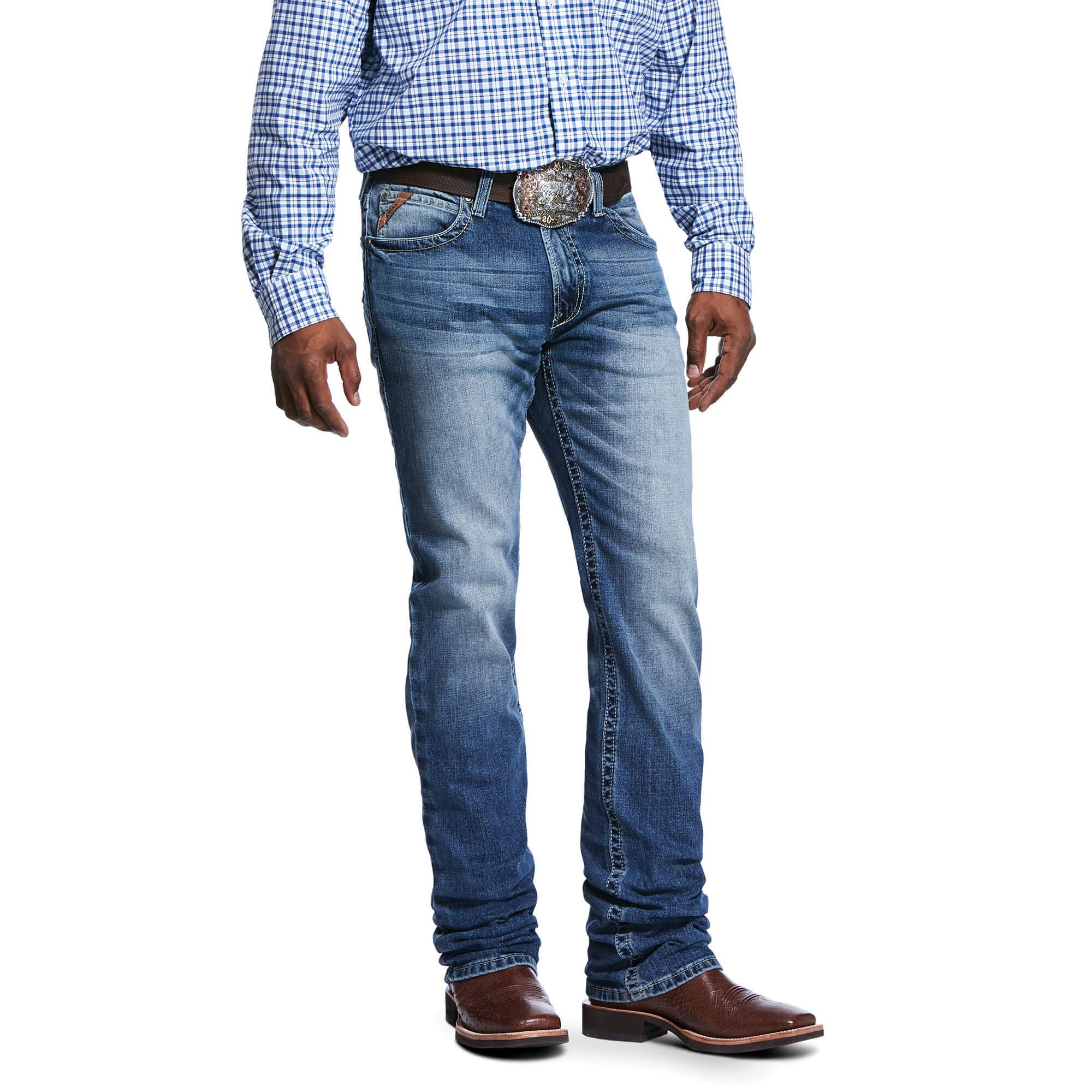 ARIAT Men's M4 Low Rise Stretch Shoreway Stackable Straight Leg Jeans - Comfortable Denim Pants for Work, Casual Wear & Outdoor Activities