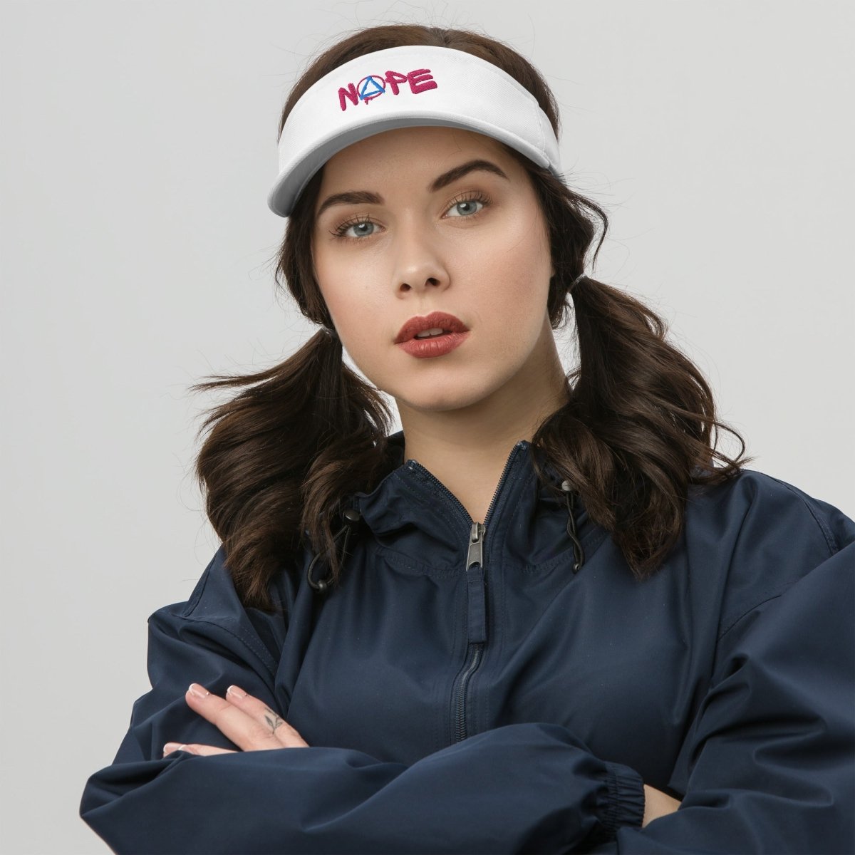 NOPE Embroidered Visor Cap - Adjustable Sun Hat for Women & Men - Perfect for Running, Golf, Beach & Outdoor Activities