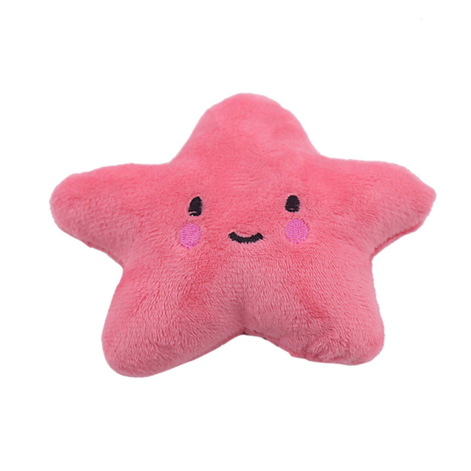 Smaani Plush Dog Chew Toys - Soft Cartoon Star-Shaped Pet Chewing Toy for Puppies, Safe & Durable Pet Supplies for Teething, Training, and Playtime (5-Pointed Star Design)