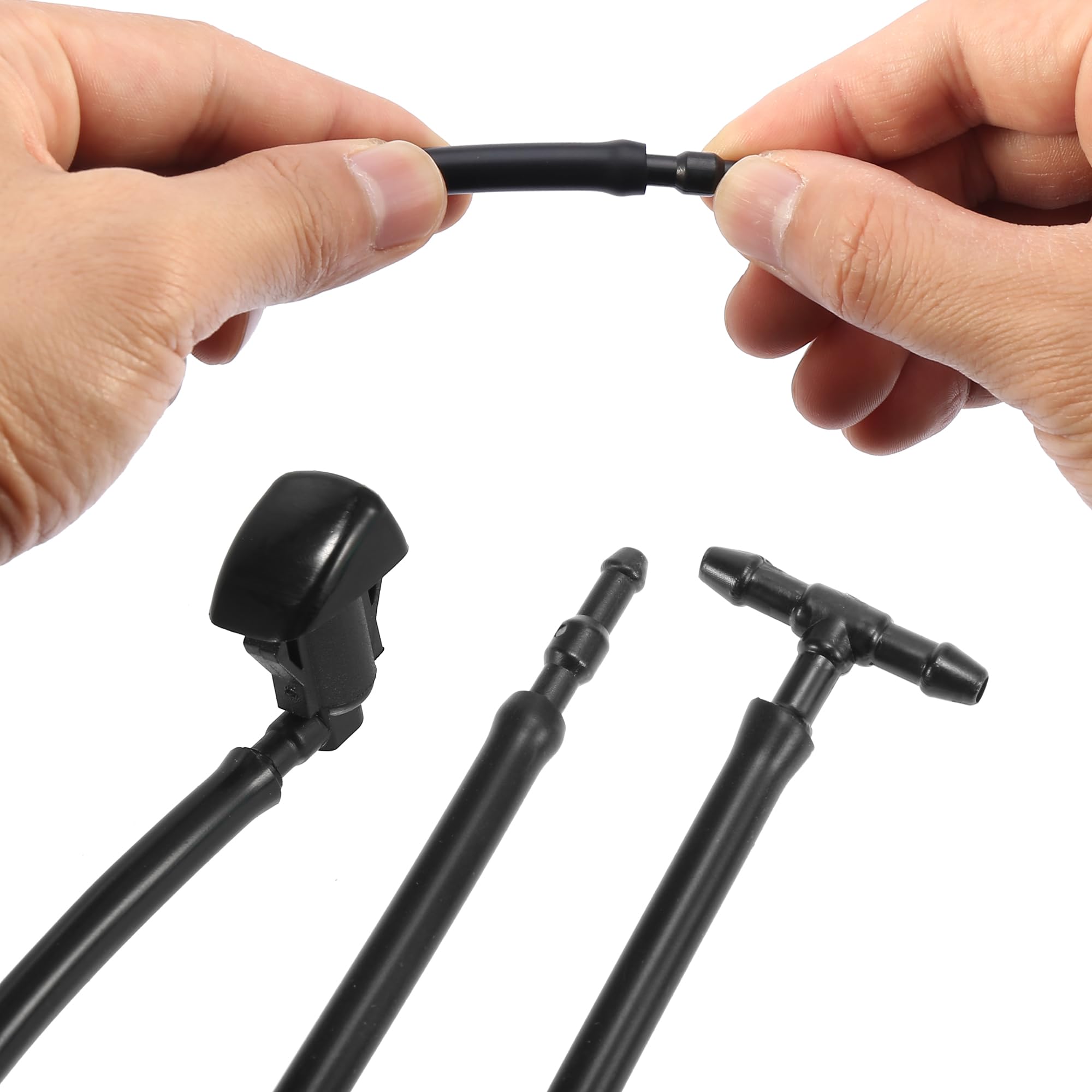 X AUTOHAUX Front Windshield Washer Nozzles Kit Compatible with Toyota Solara 2004-2008 - 2.2M Washer Hose & 2 Connectors - Direct Replacement for 85381-AE020 - Perfect for Windshield Cleaning & Maintenance