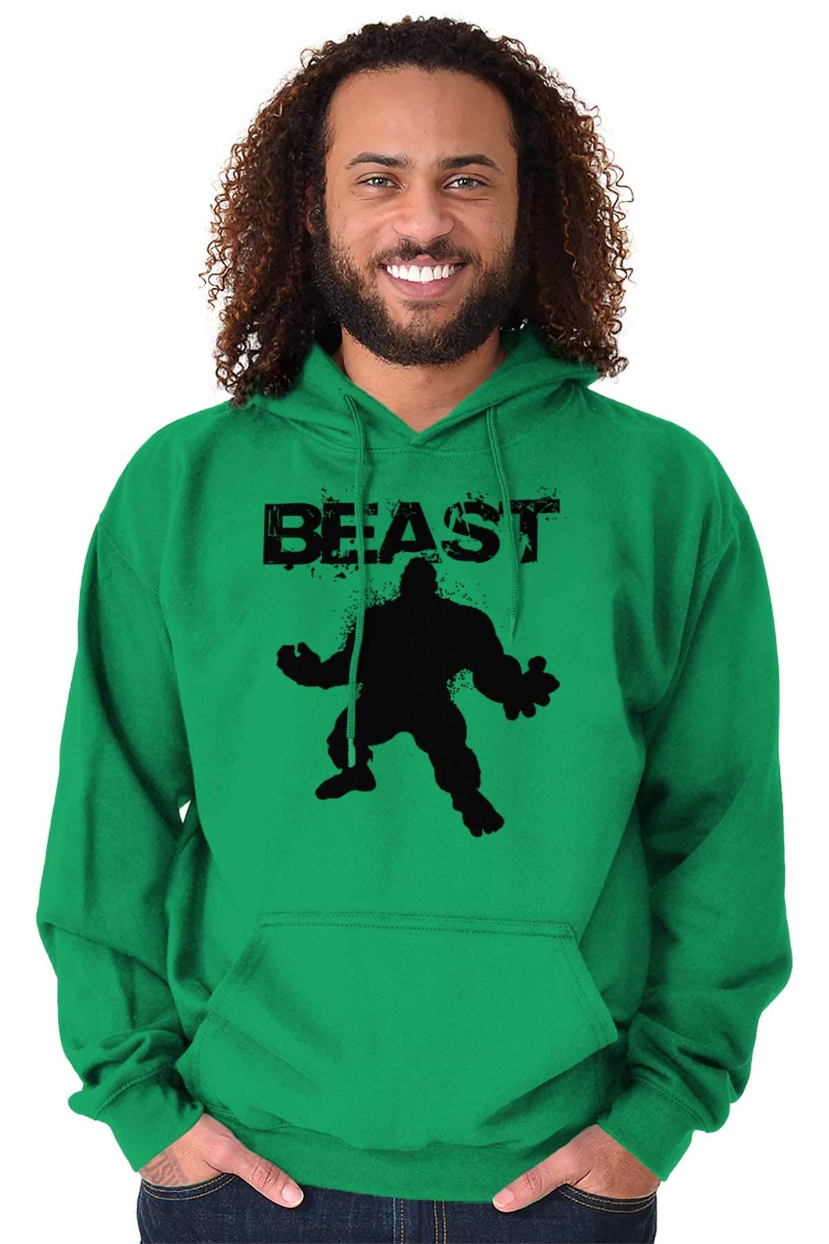 Brisco Brands Beast Gym Fitness Hoodie for Men - Premium Cotton Hooded Sweatshirt for Weightlifting, Bodybuilding & Workout | Gym Wear & Casual Streetwear