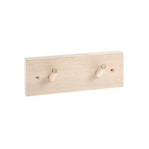 7.5 Inch Wooden Coat Hook with 2 Hooks - Traditional Wall Mounted Peg Rack for Hats, Jackets & Bags - Perfect for Entryway, Mudroom & Bathroom Organization