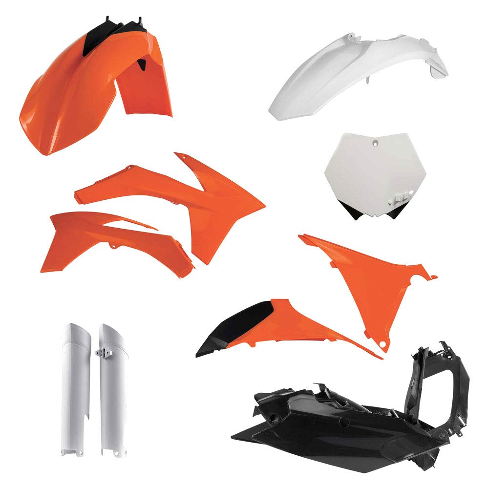Original Acerbis Full Plastic Kit for KTM 250 XC 2011 - Durable Replacement Body Panels for Off-Road Motorcycle Racing & Trail Riding