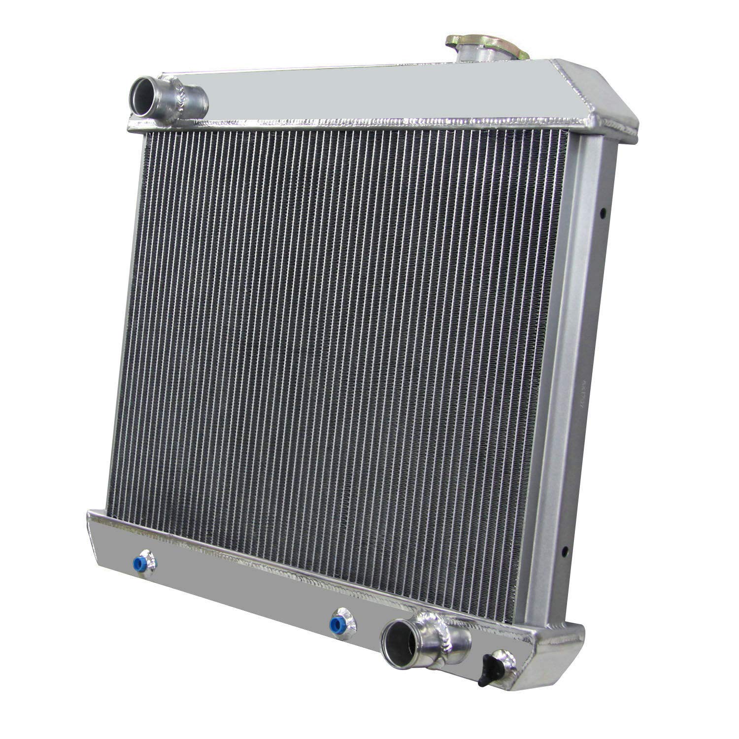 ALLWORKS 4-Row Aluminum Radiator with Shroud, Fan & Relay Kit - Compatible with 1961-1966 Chevy C10 C20 C30 & GM C/K Series Trucks - High Performance Cooling Upgrade for Classic Truck Restoration & Hot Rod Builds