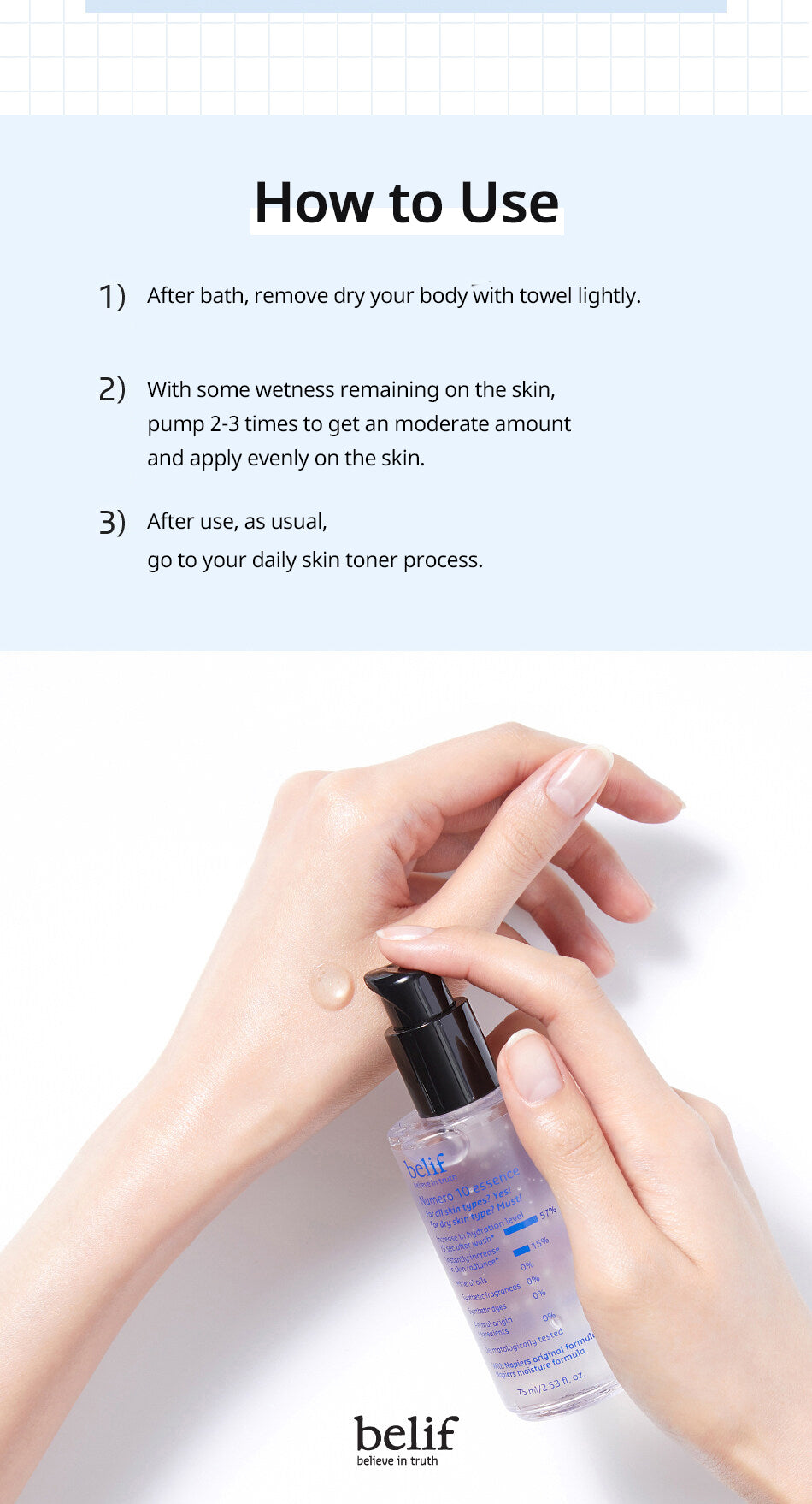 Belif Numero 10 Essence 75mL - Hydrating Facial Serum for Dry Skin | Korean Skincare for Daily Moisturizing & Anti-Aging Routine