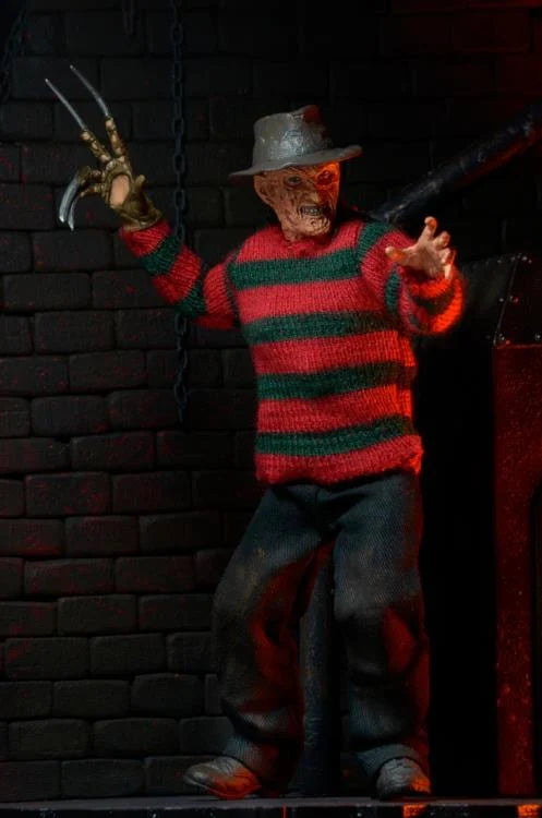 Freddy Krueger Nightmare on Elm Street 3 Dream Warriors 8-Inch Clothed Action Figure - Horror Movie Collectible for Fans & Halloween Decor