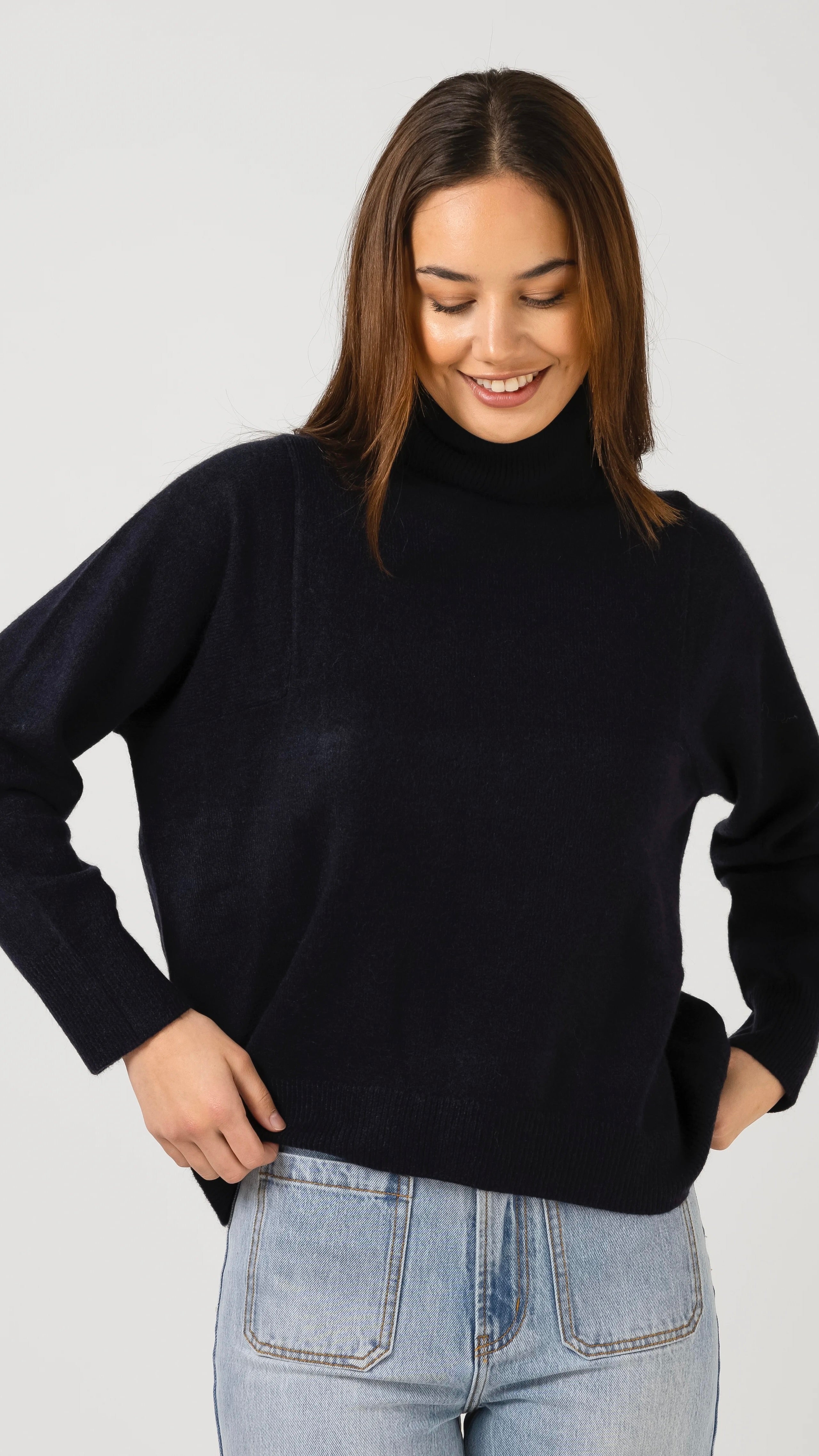 Women's Navy Blue Iris Jumper Dress - Elegant Floral Print A-Line Dress for Casual Wear, Office, and Special Occasions