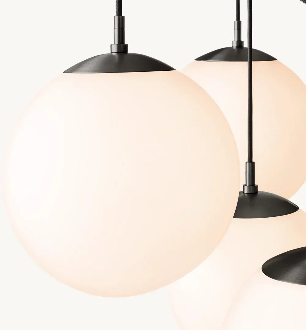 Elegant Cirque Suspended Chandelier - Modern Crystal Ceiling Light Fixture for Dining Room, Bedroom & Living Room Decor