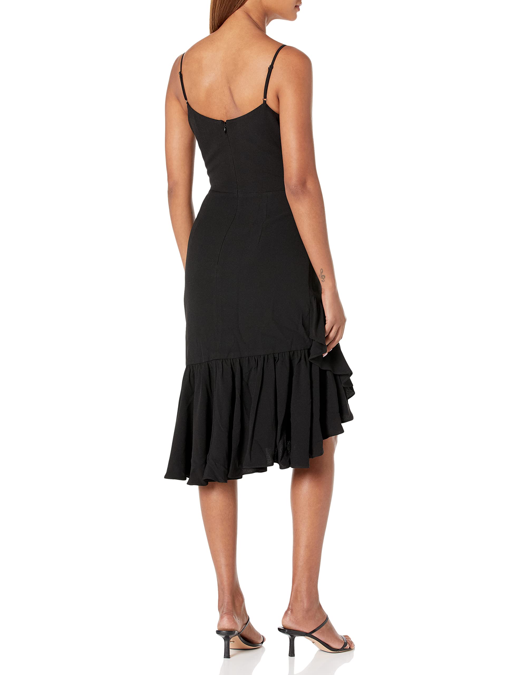 Dress the Population Women's Cantrelle Bodycon Ruffle Hem Dress - Slim Fit Party Cocktail Dress for Night Out, Date Night & Special Occasions