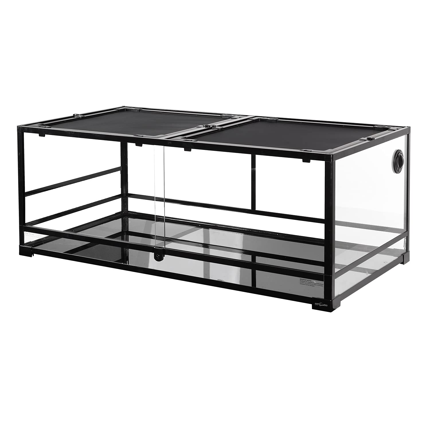 REPTI ZOO 85 Gallon Glass Reptile Terrarium 48x24x18 Inches - Large Detachable Enclosure with Double Hinge Doors & Screen Ventilation - Ideal for Lizards, Snakes, Geckos & Other Reptiles - Perfect for Home, Office or Classroom Habitat Setup
