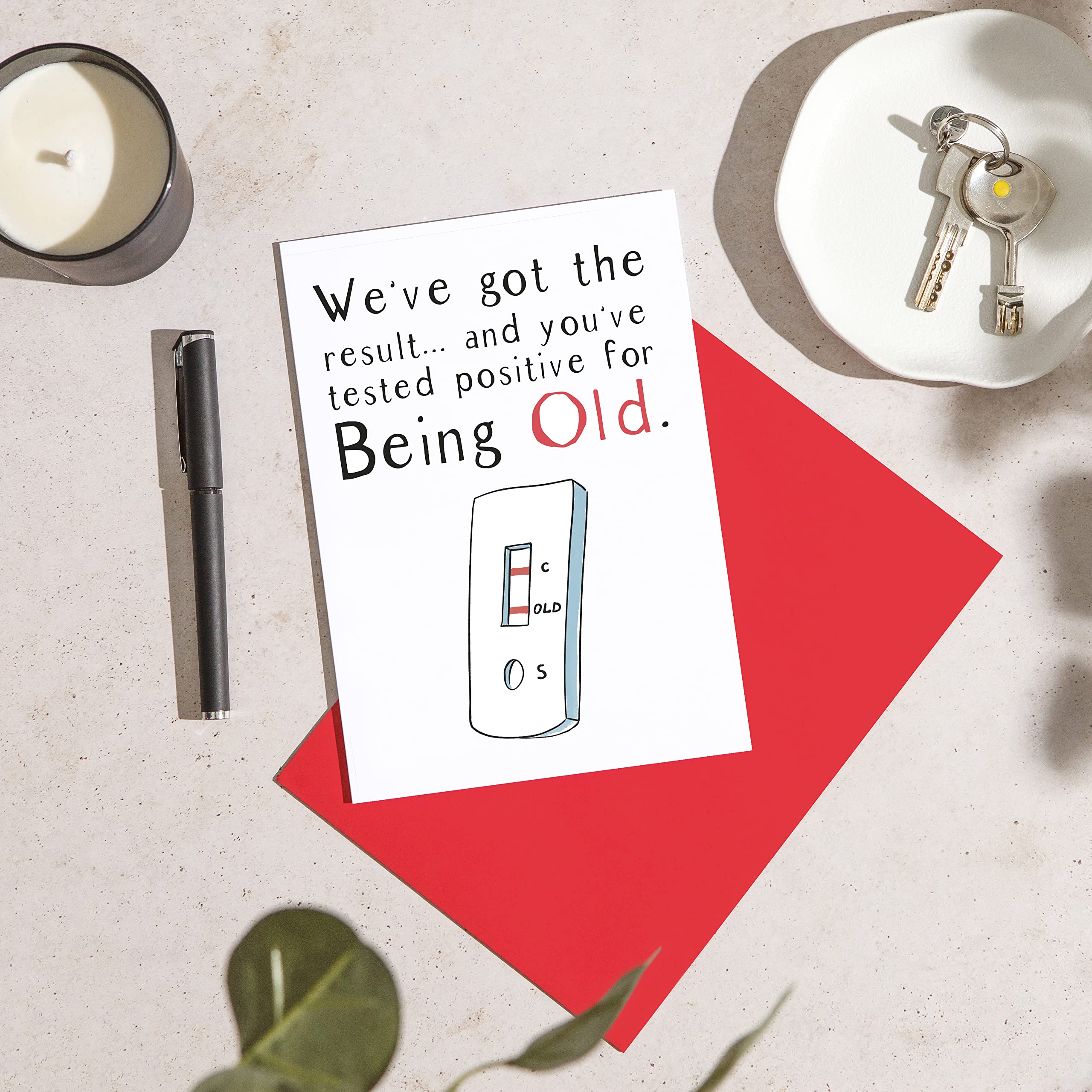 Funny Birthday Card for Men - 'I'm Positive You're Old' Humorous Card for Dad, Mom, Brother & Uncle - A5 Size Blank Inside - Perfect for Birthdays, Retirement & Age Milestones