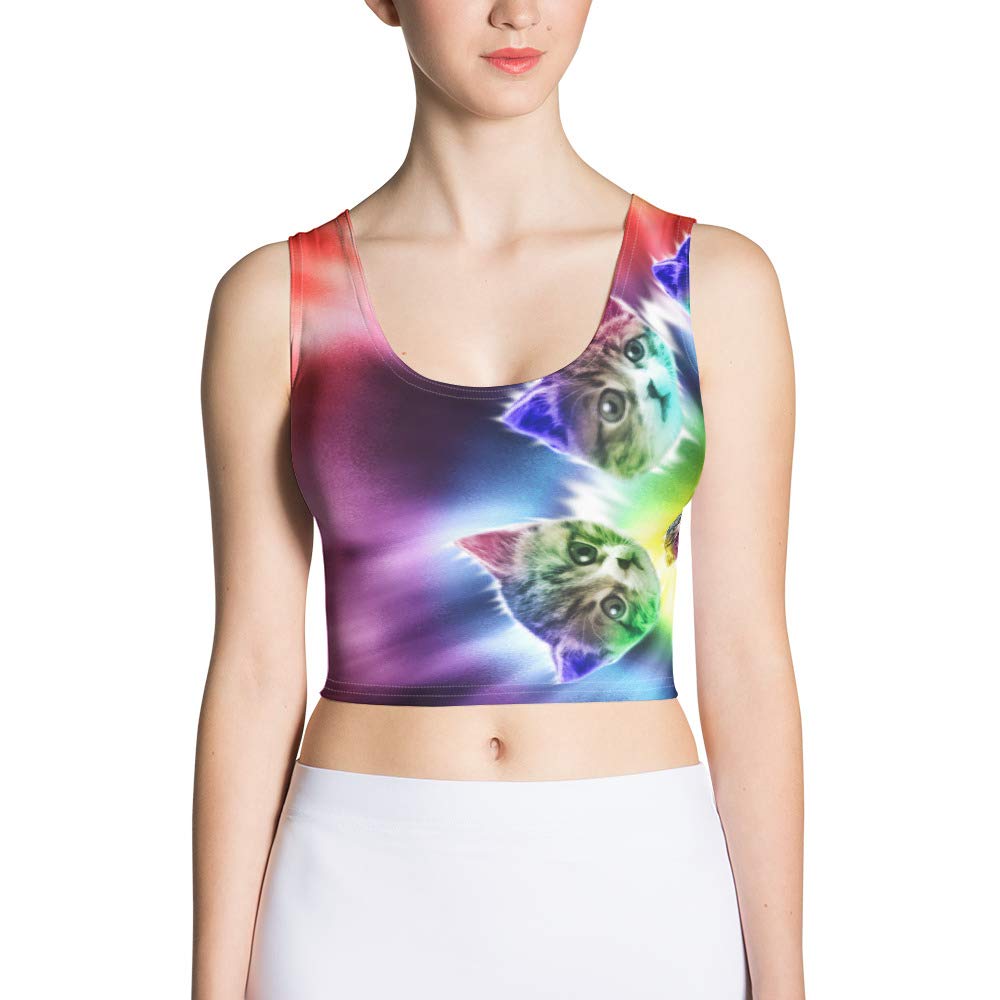 Tie Dye Cat Print Crop Top for Women - Cute & Trendy Summer Fashion Tee for Casual Wear, Music Festivals & Street Style