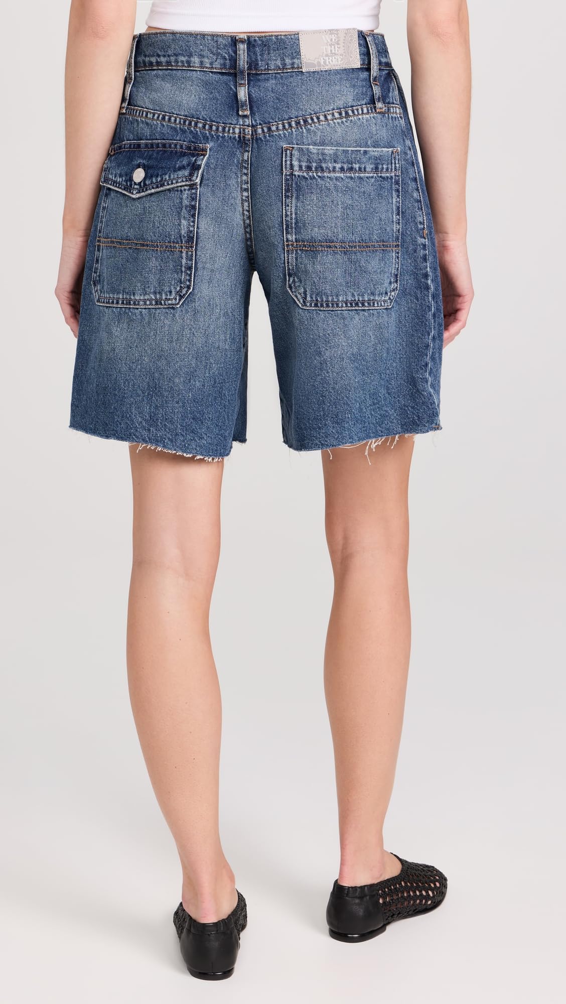 Free People Women's Boomerang High Waisted Long Shorts - Comfortable Casual Summer Shorts for Beach, Travel & Everyday Wear