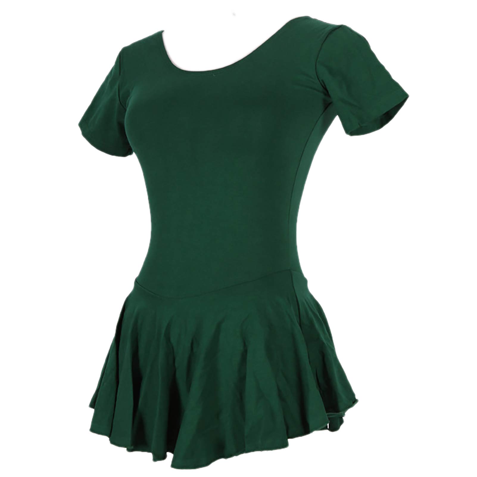 Whitewed Women's Short Sleeve Cotton Skirted Leotard - Ballet Dance Dress for Women & Girls - Perfect for Ballet Class, Dance Practice, and Performance