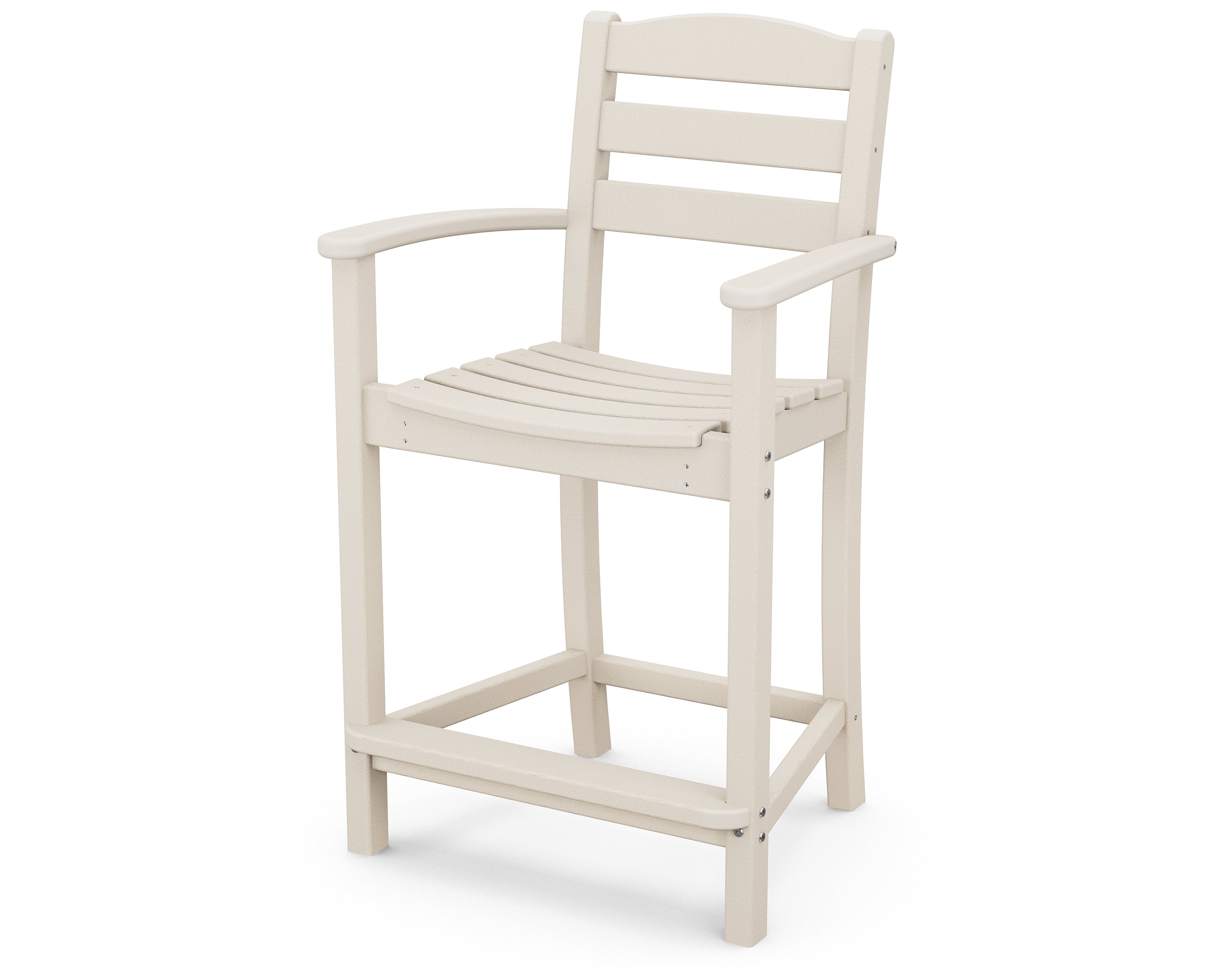POLYWOOD La Casa Cafe Counter Arm Chair - Durable Outdoor Bar Stool for Patio, Kitchen, and Restaurant Use - Weather-Resistant & Comfortable Seating Solution