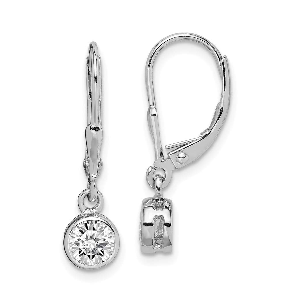 Rhodium-Plated Sterling Silver CZ Leverback Earrings for Women - Elegant & Hypoallergenic Jewelry for Parties, Weddings & Everyday Wear