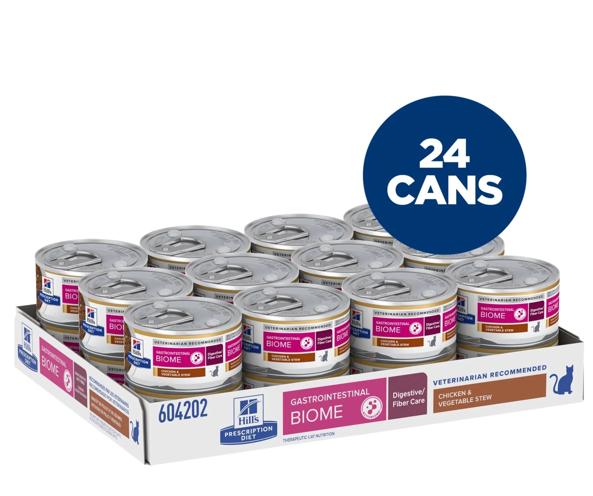 Hill's Prescription Diet Gastrointestinal Biome Feline Chicken & Vegetable Stew 2.9oz - Digestive Health Cat Food for Sensitive Stomachs - Perfect for Cats with IBS or Digestive Issues