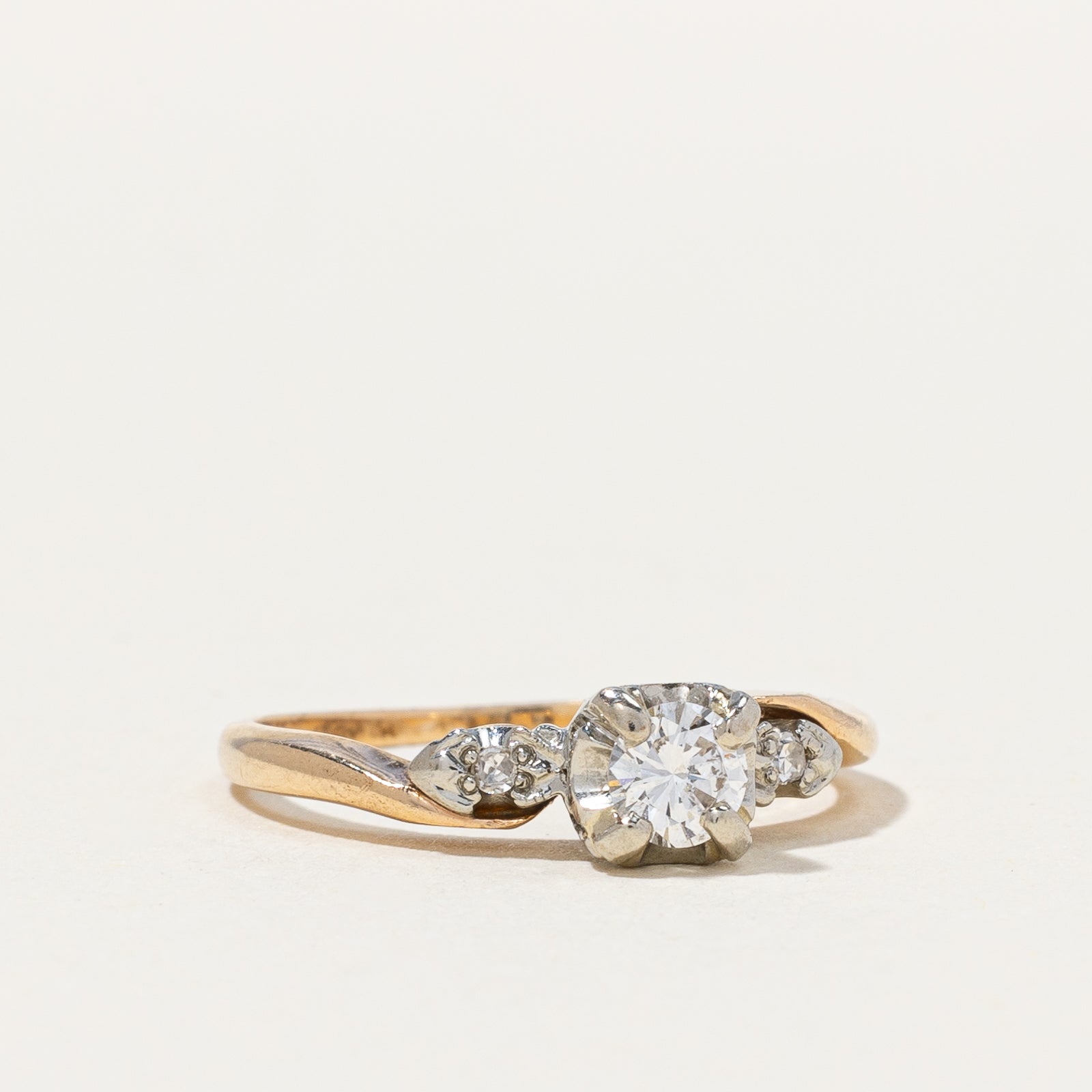 Vintage Retro Diamond Engagement Ring 0.17 ctw Size 4 - Perfect for Wedding Proposals, Anniversary Gifts & Romantic Occasions