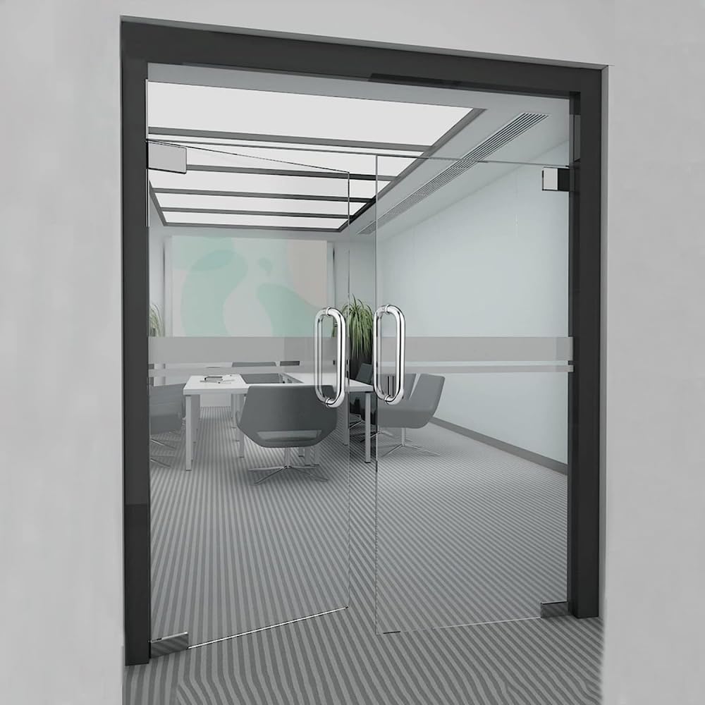 Stainless Steel Sliding Barn Door Handle - Heavy Duty for Bathroom & Shower (400mm)
