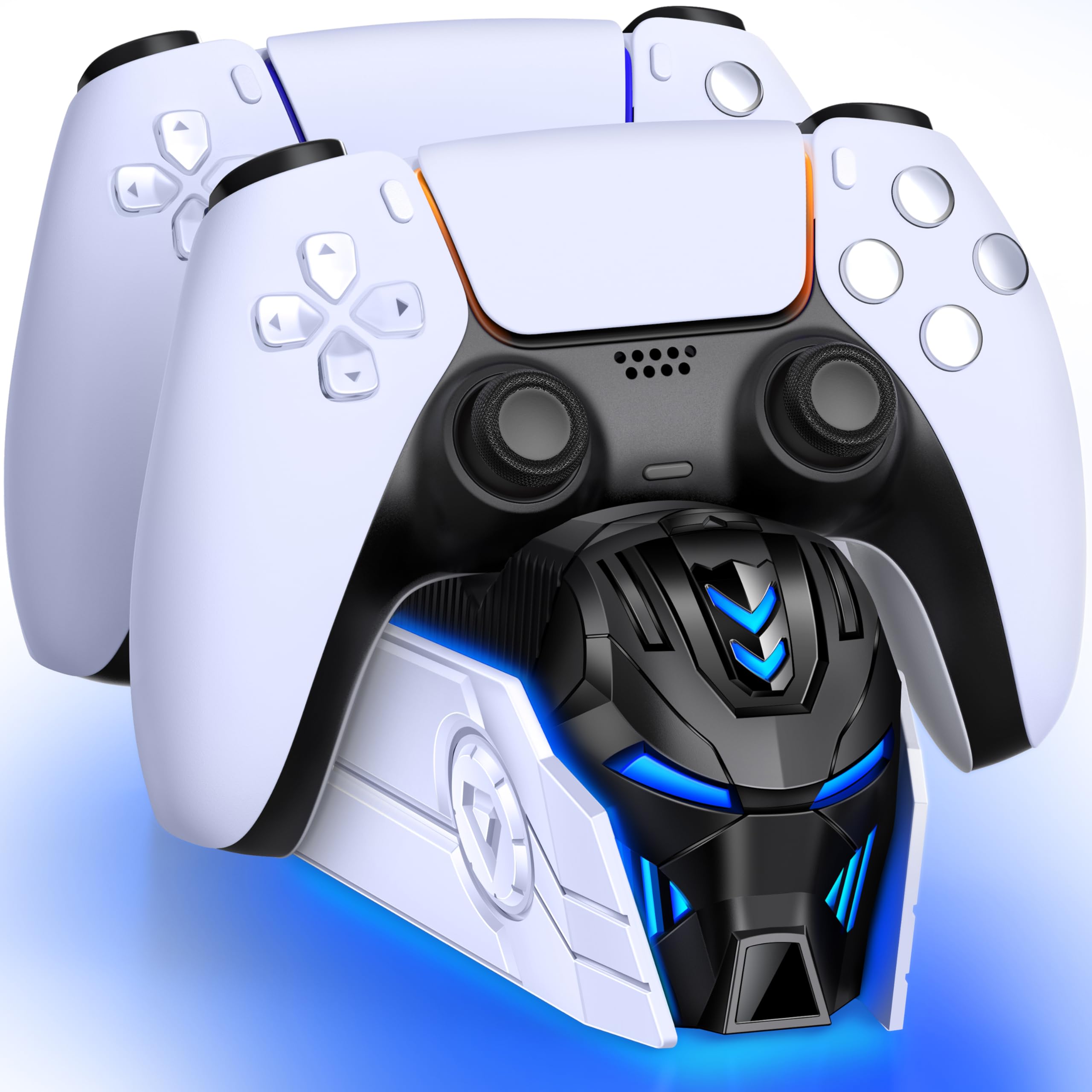 PS5 Controller Charging Station - Fast Dual Dock for DualSense/Edge with LED Light | Gaming Setup