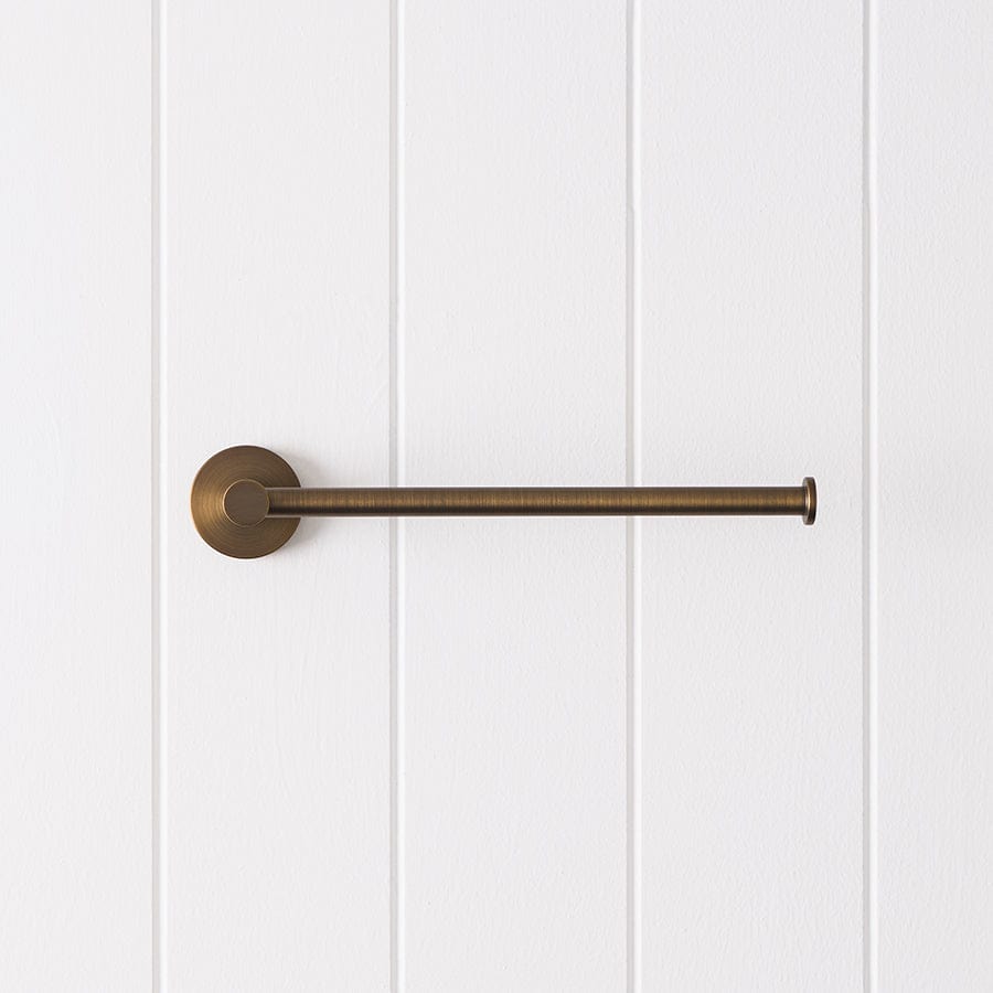 Antique Brass Hand Towel Holder for Bathroom - Sydney Style Wall Mounted Towel Rack for Kitchen & Bathroom Decor